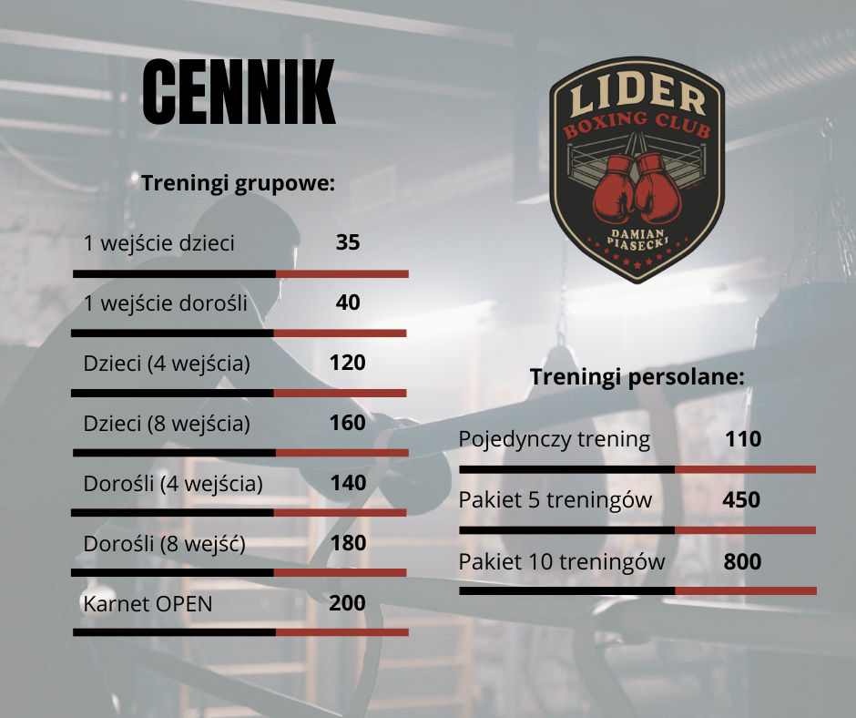 Cennik — Lider Boxing Club