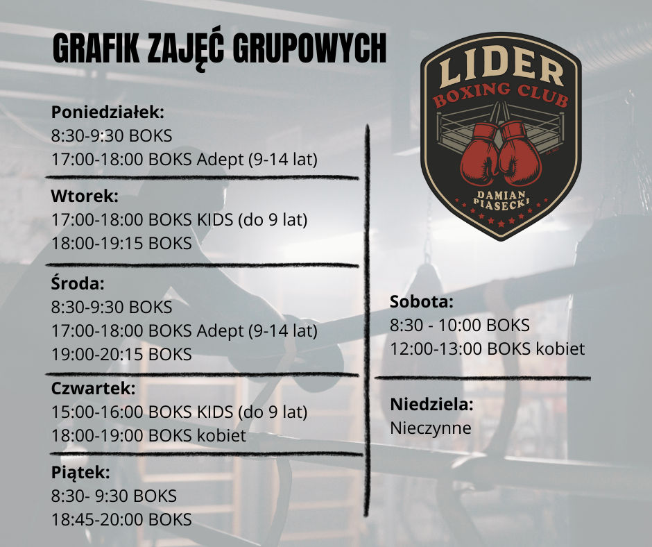 Grafik zajęć — Lider Boxing Club